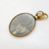 Edwardian Rolled Gold Double Portrait Locket Pendant Antique c1910
