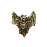 Sterling Silver Textured Bat Biker Style Band Ring Contemporary c1990 Size P