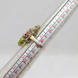 Sterling Silver Colourful Multi-Gemstone Studio Ring Vintage c1970 Size M 1/2