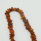 Long Rough Cut Baltic Amber Strung Necklace Vintage c1960 100cm Length