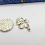 Sterling Silver Flower Floral Charm Pendant Vintage c1970