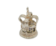 Sterling Silver Large Ornate Crown Charm Pendant Vintage c1970