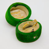 Sterling Silver Gilt 4 Stone Spinel Set Modernist Ring Vintage c1970 Size N 1/2