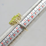 Sterling Silver Multi-Stone Peridot Cluster Dress Ring Vintage c1970 Size O 1/2
