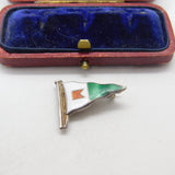 Sterling Silver & Enamel Sailing Flag Brooch 1992 Vintage Birmingham