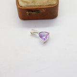 Sterling Silver Amethyst Drop Charm Pendant Vintage c1970