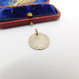 Sterling Silver Queen Victoria Threepence Coin Charm Pendant Vintage 1878