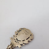 Swiss 830 Silver & Enamel Vevey & Chillon Souvenir Spoon Antique c1930 Art Deco