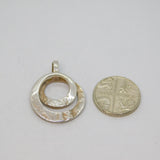 Sterling Silver Planished Textured Entwined Circles Studio Pendant Modern c1990s