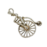 Sterling Silver Pennyfarthing Bicycle Large Charm Pendant Vintage c1970s