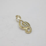 Sterling Silver Single Diamond Set Treble Clef Charm Pendant Vintage c1970
