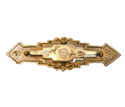 Edwardian Gold Fronted Floral Pattern Sweetheart Brooch Antique c1910