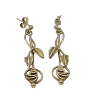 Pair of Sterling Silver Carrick Rennie Macintosh Stud Drop Earrings Vintage 1993