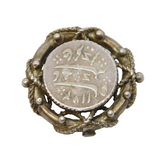 19th Century Ottoman Coin Set Dress Button Brooch Antique c1890s
