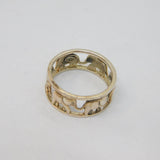 Sterling Silver Cut Out Elephant Dress Ring Vintage c1970 Size N 1/2