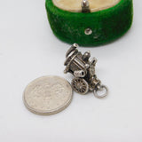 Sterling Silver Steam Engine Charm Pendant Vintage c1970