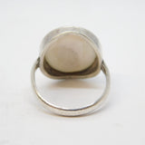 Victorian Sterling Silver Angel-Skin Coral Cameo Ring Antique c1880s