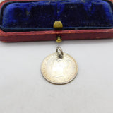 Queen Victoria Sterling Silver Maundy Fourpence Coin Fob Charm 1865 Antique