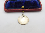 Queen Victoria Sterling Silver Maundy Fourpence Coin Fob Charm 1865 Antique