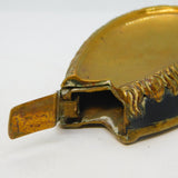Victorian Brass & Black Enamel Novelty Horse Hoof Vesta Case Antique
