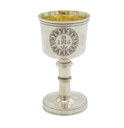 William IV Sterling Silver IHS Travelling Communion Chalice Antique 1835 London