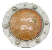 Liberty & Co. Boxed Pewter & Copper Planished Brooch Pin Antique