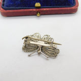 Sterling Silver Filigree Form Butterfly Brooch Pin Vintage c1960