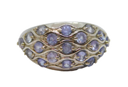 Sterling Silver Multi-Stone Iolite Dress Ring Vintage c1970 Size N 1/2