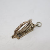 Sterling Silver Musical Harp Charm Pendant Vintage c1970
