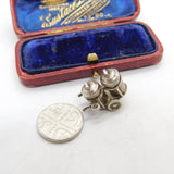 Sterling Silver Cart Carrying Buckets Charm Pendant Vintage c1970