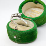 Sterling Silver Triple CZ Crossover Ring Vintage c1970 Size L 1/2