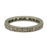 Art Deco 9ct White Gold & Spinel Set Eternity Ring Antique c1920s