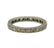 Art Deco 9ct White Gold & Spinel Set Eternity Ring Antique c1920s