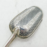 19th Century Russian Silver Niello Enamel Tea Caddy Spoon Antique 1865 Moscow