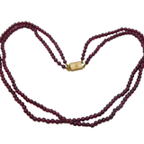 19th Century 9ct Gold & Almandine Garnet Two-Strand Necklace Antique c1880s