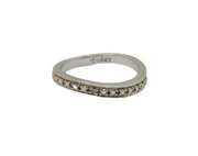 Sterling Silver Single Diamond Set Curve Front Band Ring Modern c2000 Size N