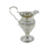 George III Sterling Silver Floral Embossed Cream Jug Antique 1750 London