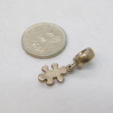 Sterling Silver Enamel Puzzle Piece Charm Pendant Vintage c1970s