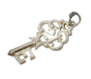 Sterling Silver 21st Birthday Key Charm Pendant Vintage c1970
