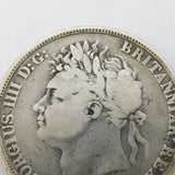King George IV Silver First Bust Crown Coin 1821 Secundo Edge Fair Antique