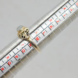 Sterling Silver Cabochon Moonstone Scroll Pattern Ring Vintage c1970 Size M 1/2