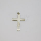 Sterling Silver Patterned Textured Cross Pendant Vintage c1970
