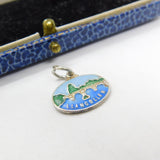 Sterling Silver & Enamel LLangollen Charm Pendant Vintage c1970