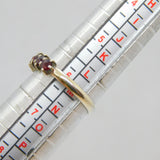 900 Silver Gilt Continental 7 Garnet Half Eternity Ring Vintage c1970 Size M