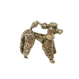 Sterling Silver Large Poodle Dog Charm Pendant Vintage c1970s