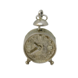 Sterling Silver Alarm Clock Charm Pendant Vintage c1970