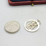 Sterling Silver Twins of Gemini Zodiac Charm Pendant Vintage c1970