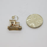 Sterling Silver Opening Church With Couple Inside Charm Pendant Vintage c1970