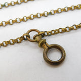 Victorian Gilt Metal Long Guard or Muff Chain Necklace Antique c1880 47" Length