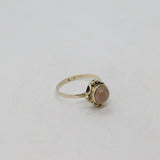 Sterling Silver Cabochon Rose Quartz Studio Dress Ring Vintage c1970 Size O 1/2